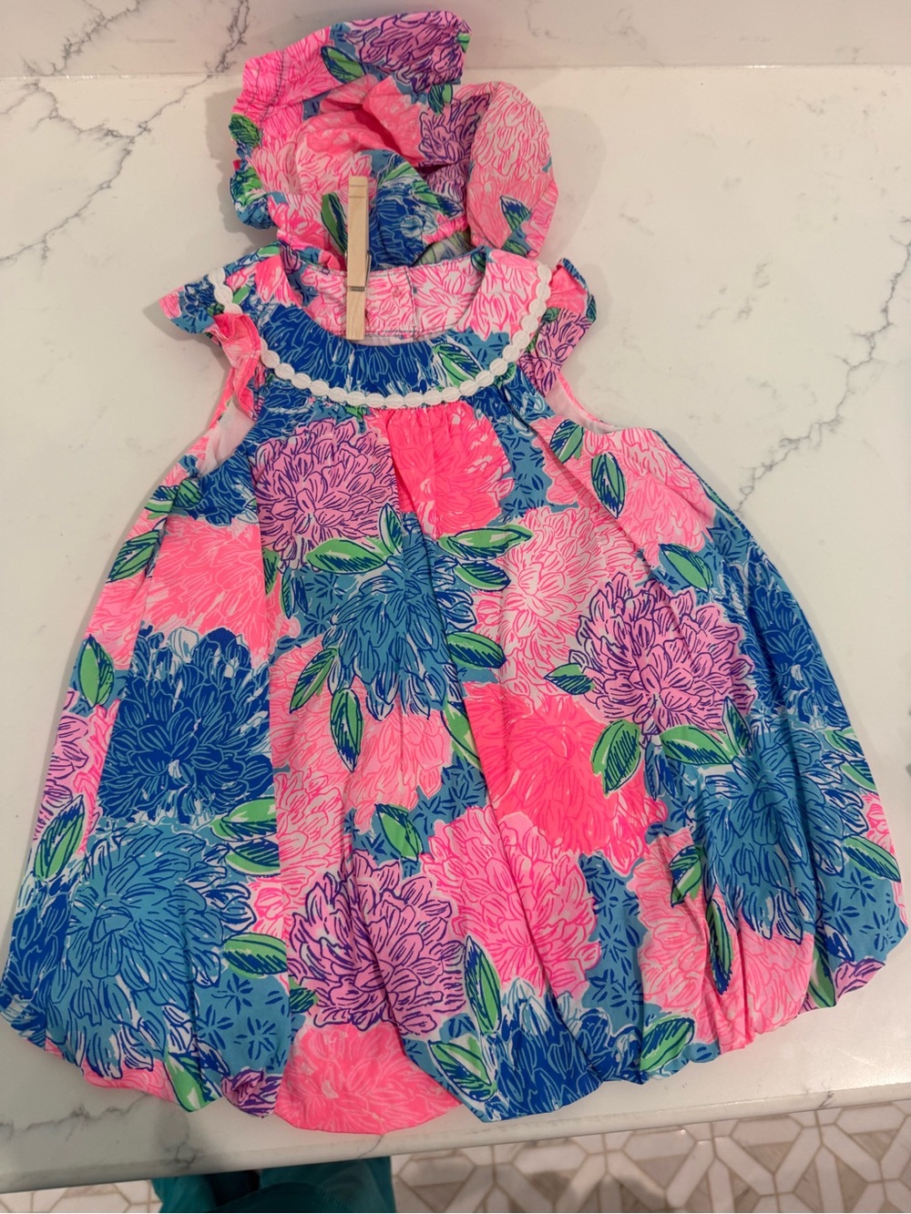 Lilly Pulitzer Dress with Bloomers 18-24 months Floral Sundress in Pink & Blue